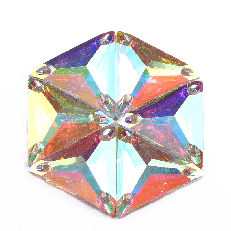 16mm 22mm Clear Crystal AB Triangle Shape Resin Sew on Rhinestones Flatback Sewing Stones For Clothes Y3618|stone headstone|stone lampstone top |