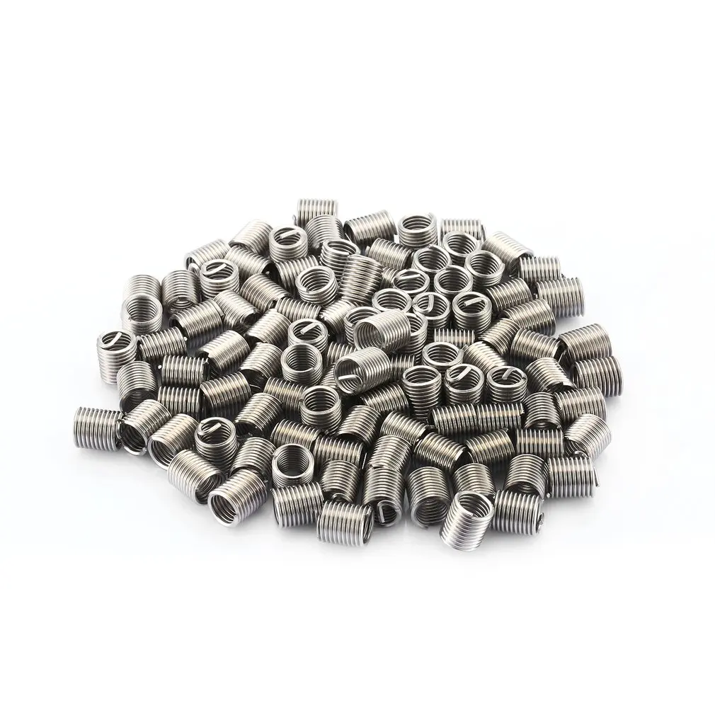 

100PCS M8x1.25x2D Screw Thread Insert Stainless Steel Fasteners Repair Tools Kit Coiled Wire Helical Screw Sleeve Set
