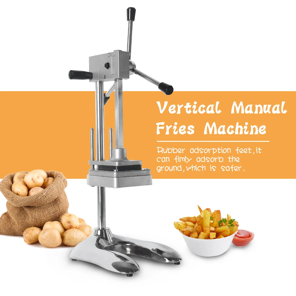 GZZT Vertical Manual French Fries Maker Potato Chip Slicers With 3 Blades Vegetable Fruit