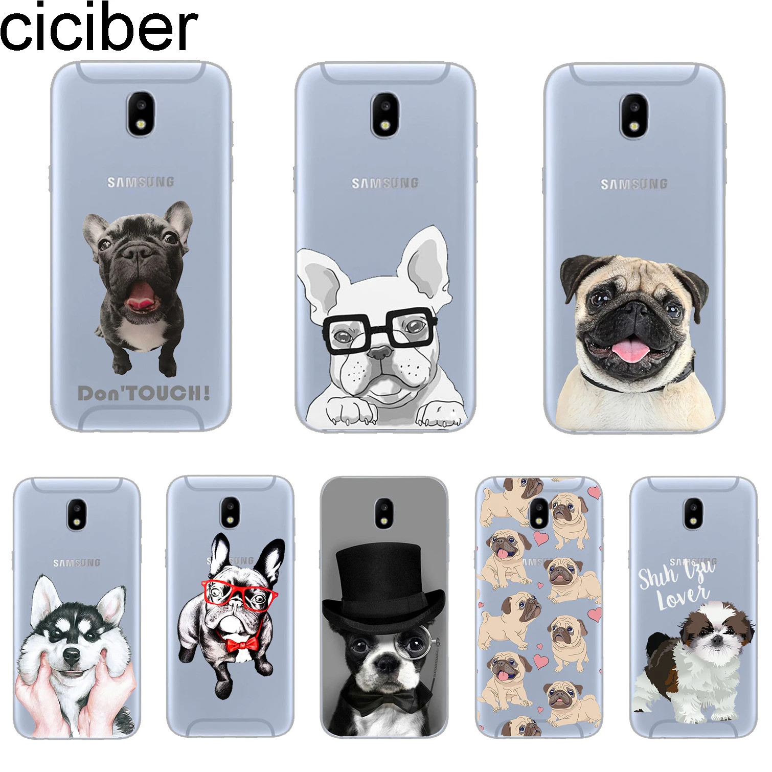 Ciciber чехол для Samsung Galaxy J8 J7 J6 J5 J4 J3 J2 J1 Pro Core Plus Prime mini 2017 2018 2016 телефона TPU Pug Bulldog Capa |