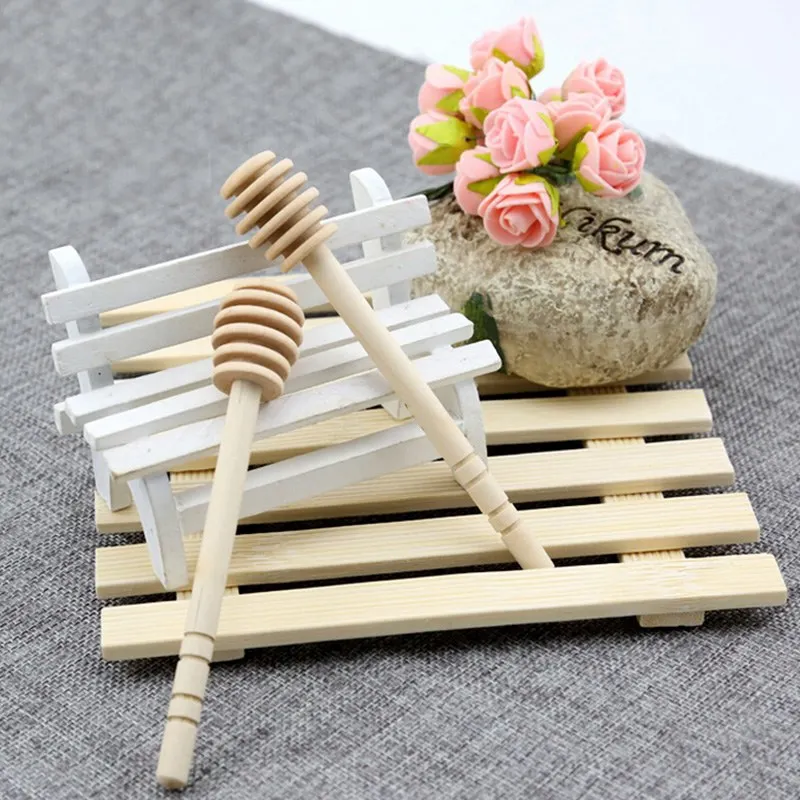 Wooden Stirring Stick Rod Long Handle Bar Honey Spoon Stirrer Jar