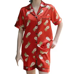 JAYCOSIN одежда для женщин Моделирование Шелковые пижамы печати пижамы с принтом Ночное Мода красный комплект
