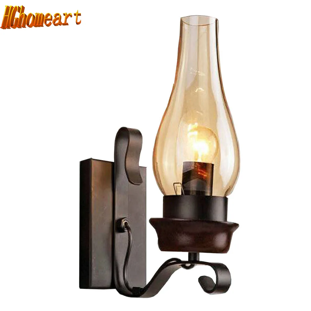 

American Village Living Room Dining Room Kitchen Study Bedroom Vintage Wall Lamp110V ~ 220v Dark Wood Color Light Fixtures