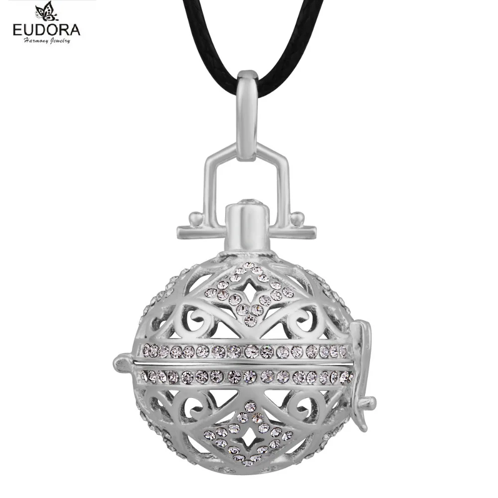 5PCS Harmony Bola Cage with Crystal Locket Jewelry 20mm Copper Metal