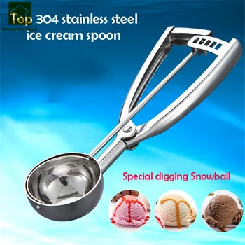 

Kitchen Tool Watermelon Ice Cream Spoon Mash Potato Scoop Stainless Steel Dessert Spoon Handle Kitchen Accessories JKF131
