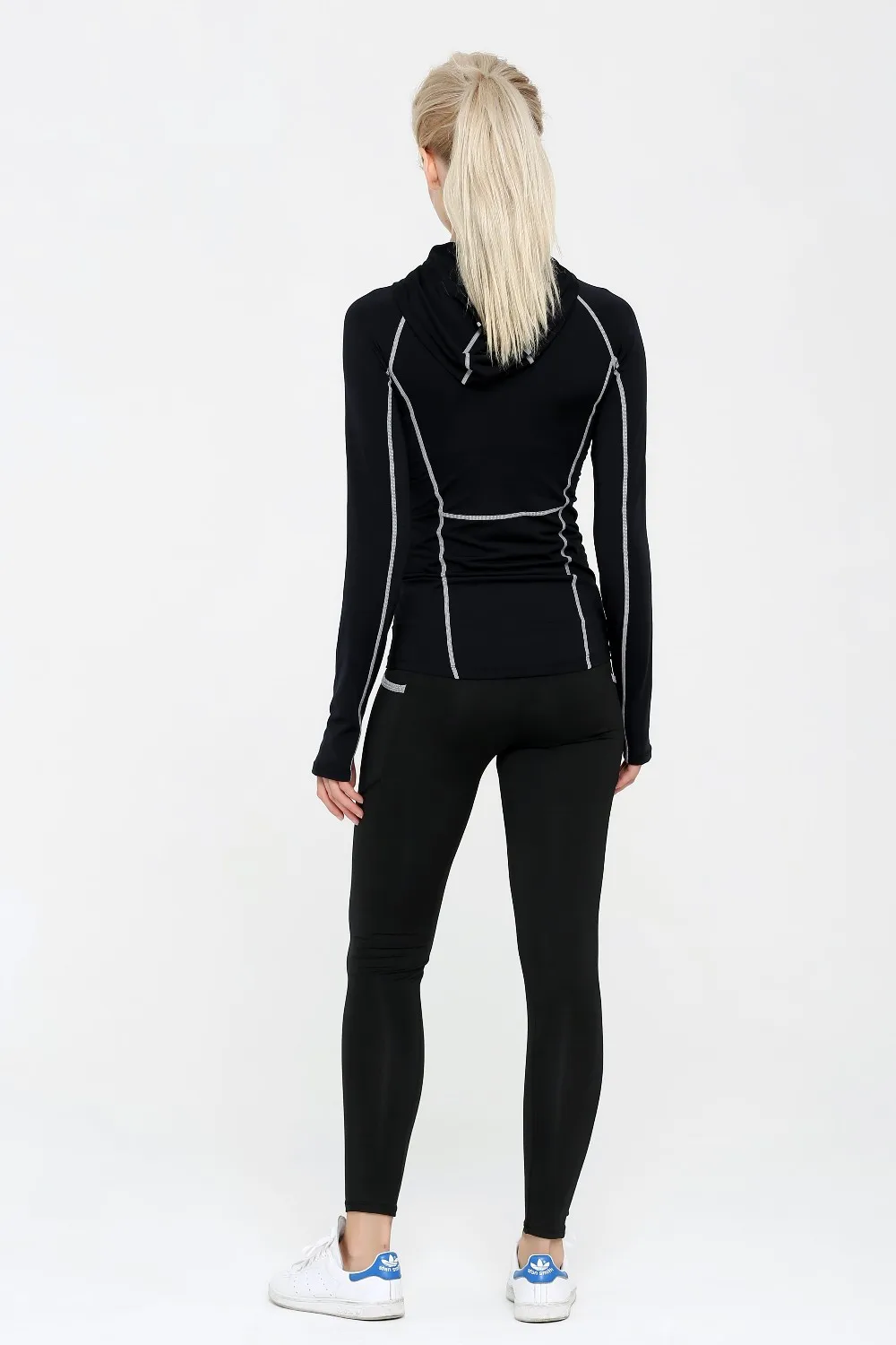 Для женщин спортивная куртка женская с капюшоном сжатия тонкая ветровка Фитнес работает молния пальто солнца Защитная верхняя одежда для женщин