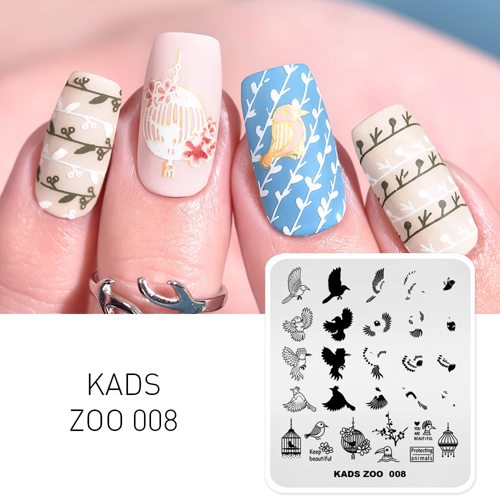 

KADS Nail Art Templates Chinese Ocean & Zoo Travel Style Stencil for DIY Beauty Manicure Tool nail stamping plates Nail Art Tool
