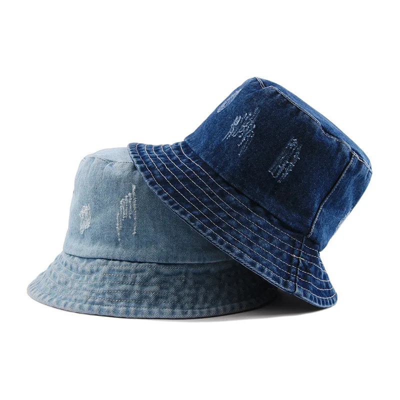 

LDSLYJR 2018 denim solid Bucket Hat Fisherman Hat outdoor travel hat Sun Cap Hats for Men and Women 352