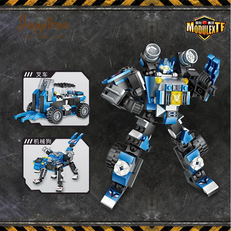 Joyyifor 1TO3 Mini Blocks Transform Robot Blocks Animals Toys Building