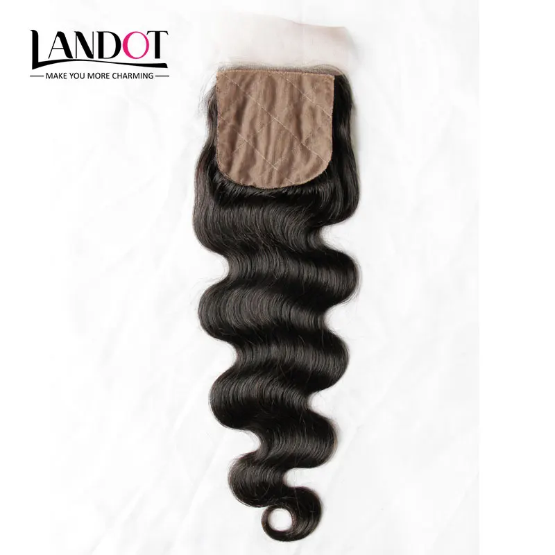 

Silk Base Closure 7A Peruvian Virgin Hair Body Wave Closure Free/Middle/3 Part Human Hair Silk Lace Top Closure Natural Color 1B