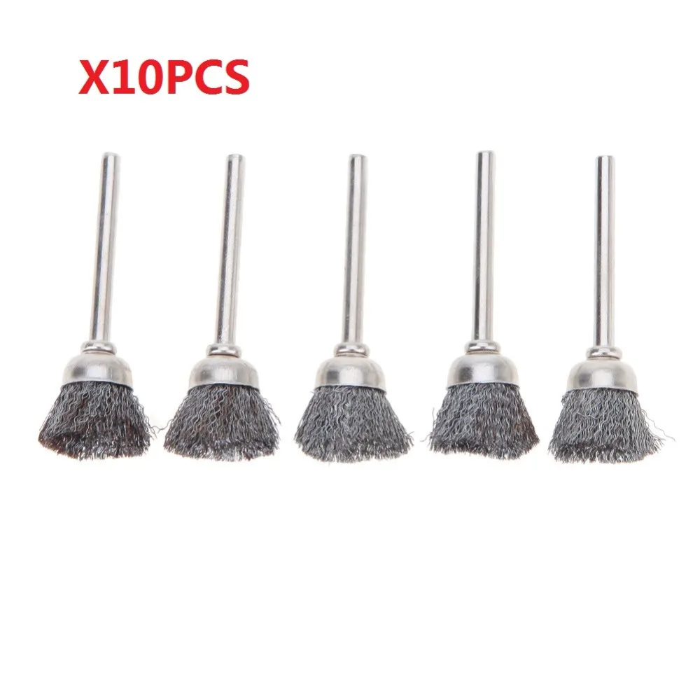 10 x Steel Wire Wheel Dremel Wire Brush Burr Abrasive Head Dremel Tools