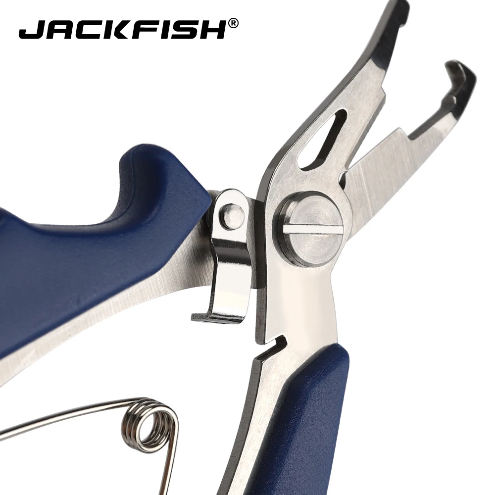 JACKFISH 2 الألوان كماشة الصيد مع حزمة مقص الخط القاطع إزالة هوك الأسود/الأزرق الصيد معالجة أداة