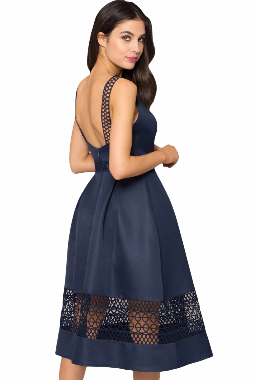 Navy-Blue-Crochet-Detail-Sleeveless-Fit-and-flare-Midi-Dress-LC610310-5-2