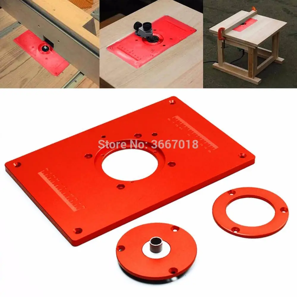 

Universal Aluminum Router Table Insert Plate 200x300x10mm with Cover for Woodworking Engraving Machine Woodworking DIY Tool