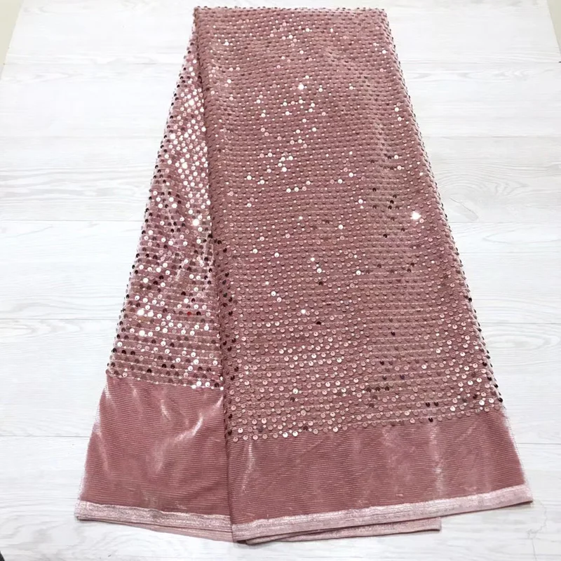 

Free shipping (5yards/pc) High quality African velvet lace fabric with allover sequins for shining party dress FJY176