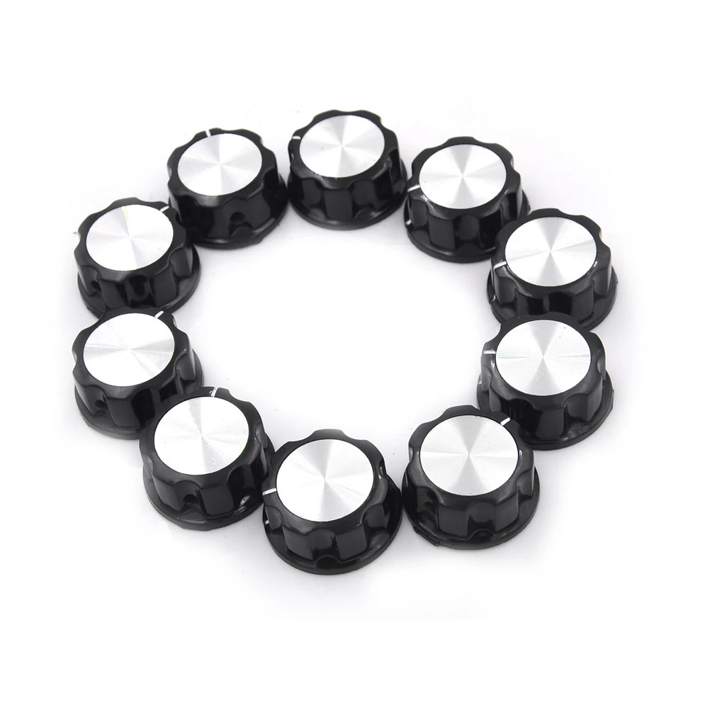 

New Sale 10pcs/lot Diameter 33mm Hat MF-A04 Potentiometer Knob WH118/WX050 Bakelite Knob/ Copper Core Inner Hole 6mm