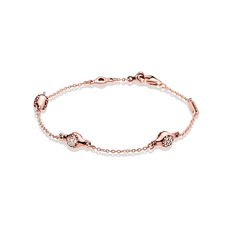 

2019 925 Sterling Silver Zircon Love Pea Pod Bracelet Trendy Jewelry Fits Charm Bracelet DIY for Women Party Lover Gift