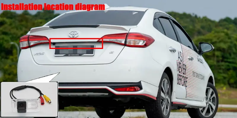 Liislee For Toyota Vios 2018 Rear View Back Up Camera Reverse Parking Camera License Plate Lamp Night Vision AUTO CAM 7