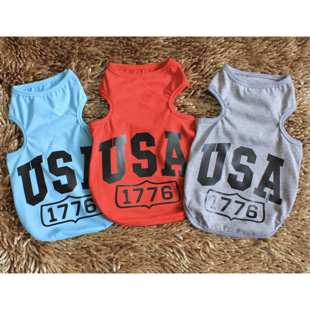 

Cute Dog Clothes 100% Cotton Cheap Pet T Shirts Clothing For Cats And Dog Vest Summer Cat Clothes Vest Chihuahua Pet Clothing