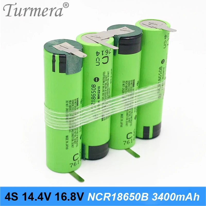 4s батарея 18650 пакет ncr18650b 3400mah 16 8 v 14 4 сварочный припой для отвертки инструменты по