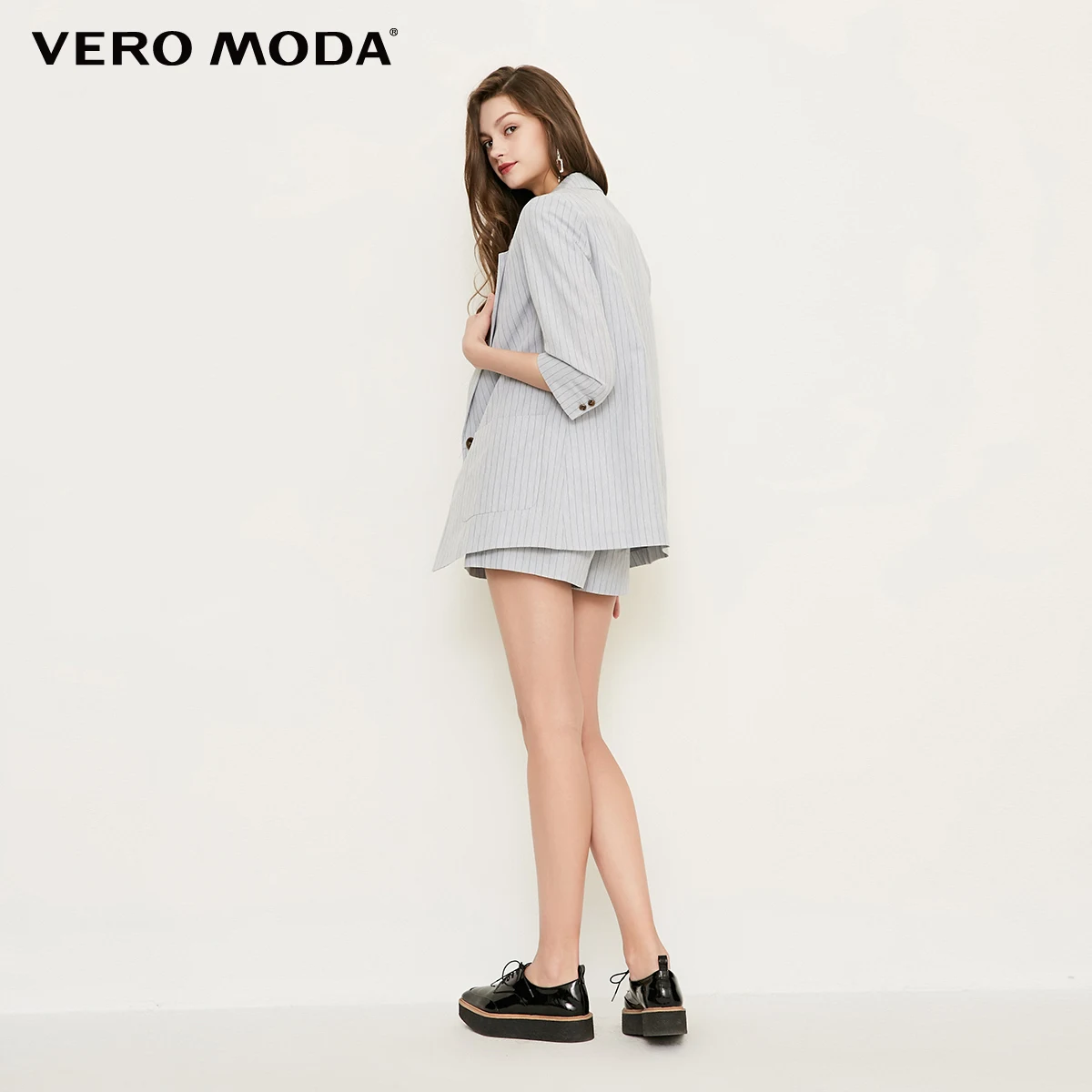 Vero Moda женский полосатый лацкан 3/4 рукава длинный пиджак блейзер | 318308516