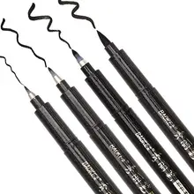 1 кисть для ПК, ручки с надписями, маркеры для рисования, черные чернила, ручки для каллиграфии, ручка, ручные ручки с надписями, художественный маркер