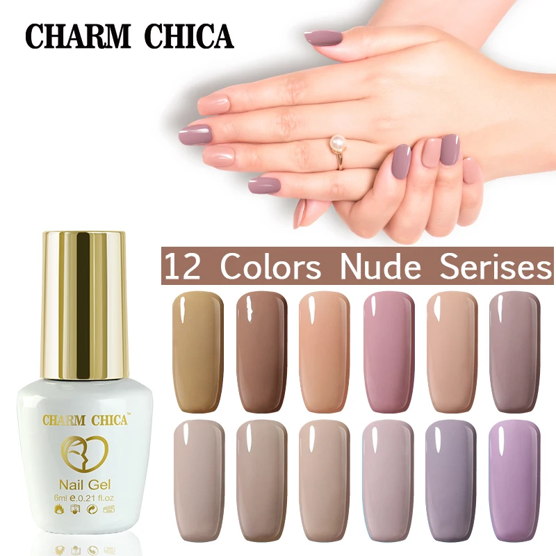 

CHARM CHICA Gel Nail Polish 6ml Nude Serises Gel Soak Off UV Gel Polish Nail Art Design Lacquer Vernis Semi Permanent N03