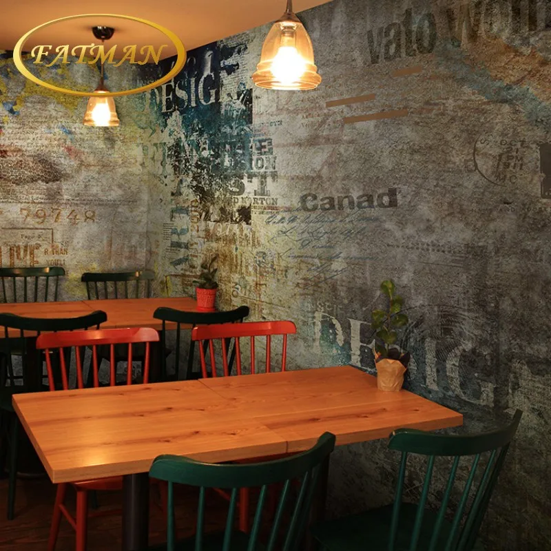 

Custom photo wallpaper Large Internet cafe restaurant lounge clothing store mural vintage cartoon style 3D custom wallpaper