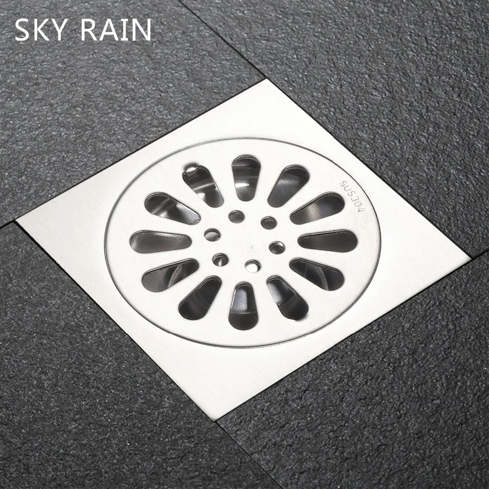 Напольный слив SKY RAIN из нержавеющей стали 304 квадратная вставка для плитки
