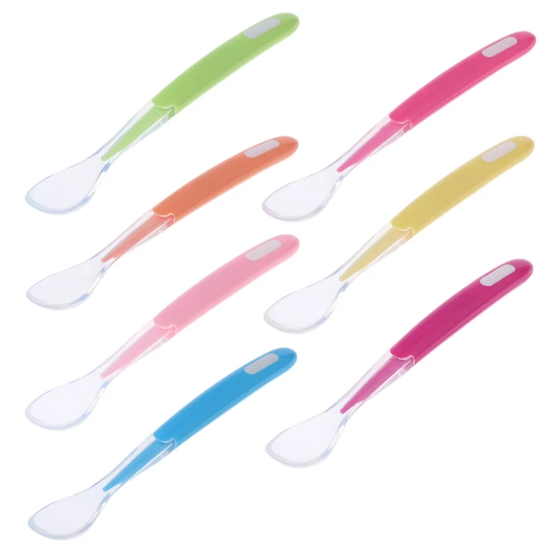 Baby Spoon Soft Silicone Safety Feeding Food Tool Newborn Infants