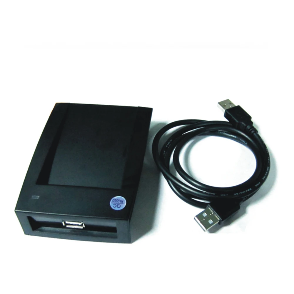 

Free shipping 125KHZ &13.56MHz two frequency RFID Reader USB no drive TXT format output to PC+20pcs RFID cards