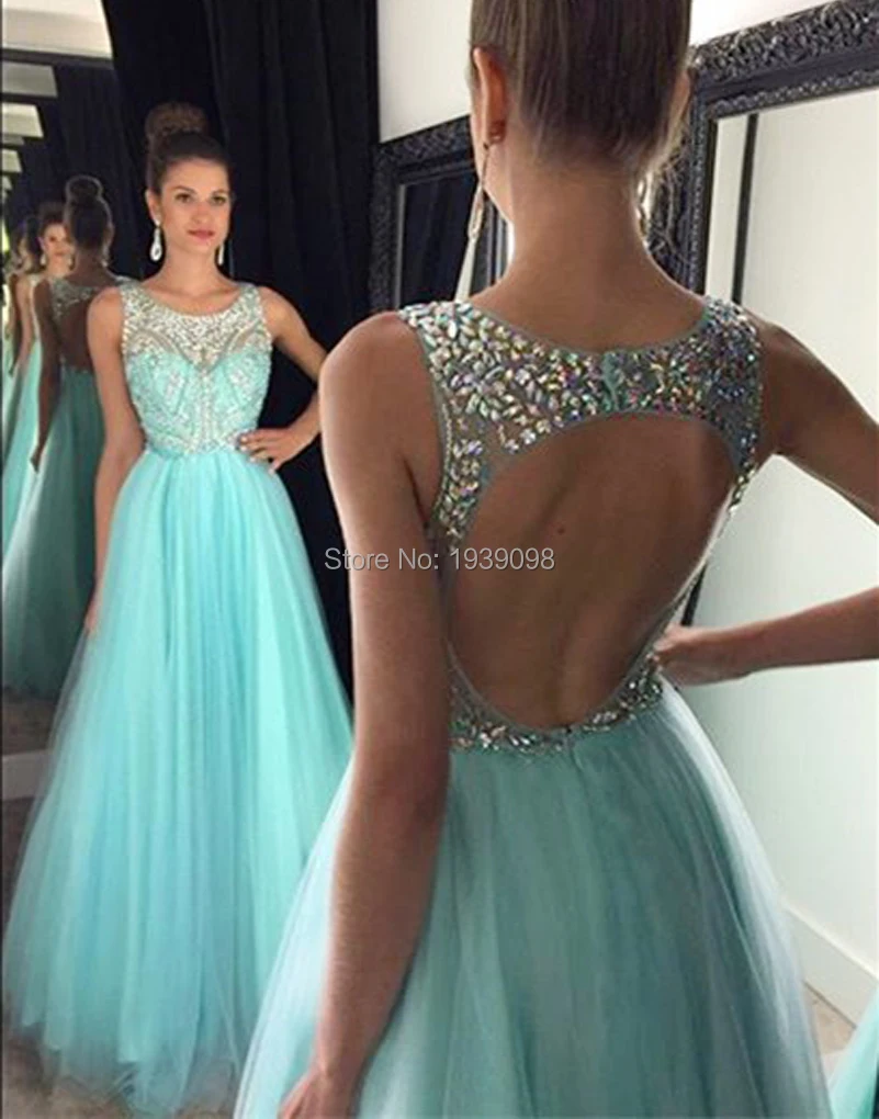 Long A-line Prom Dress 2016 Sleeveless Tulle Sleeveless Crystals And Backless Illusion Party Evening Gown Formal Dressesb.jpg