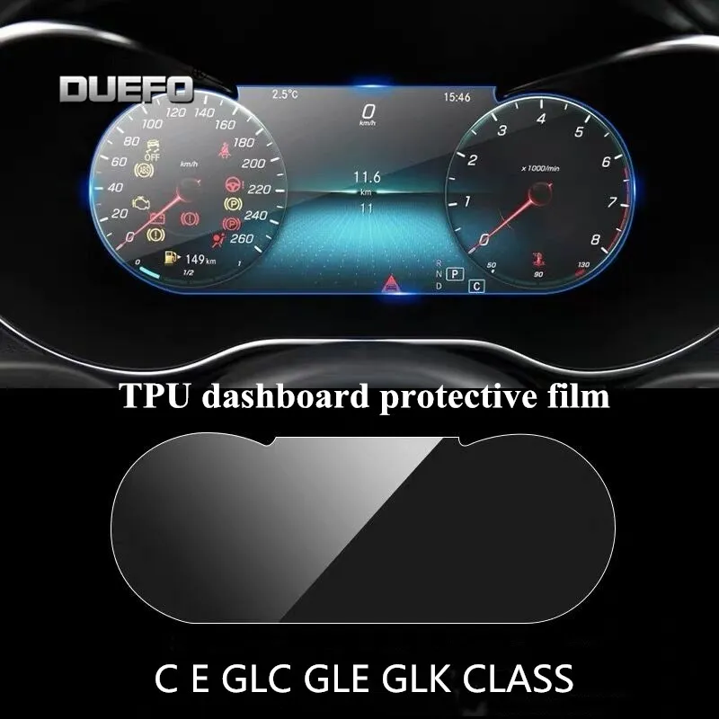 ТПУ Автомобильная наклейка на приборную панель для Mercedes BENZ C E Class W204 W205 W212 W213 GLC GLE
