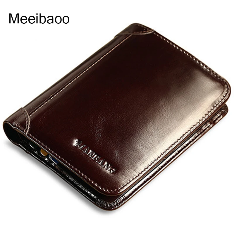 

Men's genuine leather wallet top layer leather bag short business classic wallet YD299