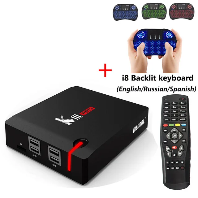 MECOOL KIII PRO DVB-S2 декодер DVB-T2 Android 7,1 ТВ приставка 3 Гб 16 Гб Amlogic S912 Восьмиядерный K3 Pro 4K Combo NEWCAMD Гибридный ТВ приставка - Цвет: Add i8 Backlit