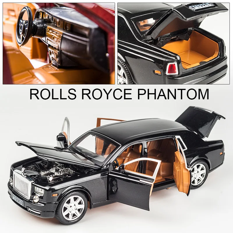 1:24 из сплава Rolls Royce Phantom удлиненные игрушки литые под давлением модели автомобилей металлические машины мини мальчик подарочная коллекция для детей