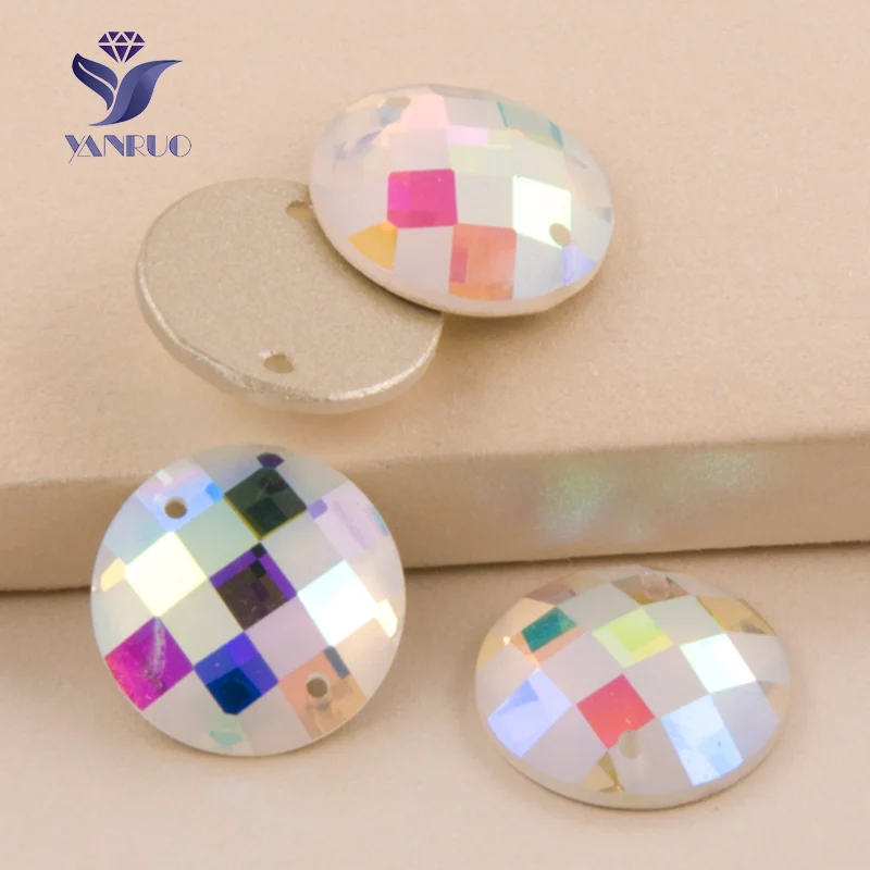 

YANRUO 2001MTH 14 16 18 20 25 mm Crystal AB Gems Matte Sewing Rhinestone Crystal And Stones Clothes Sew Rhinestones Sewing Beads