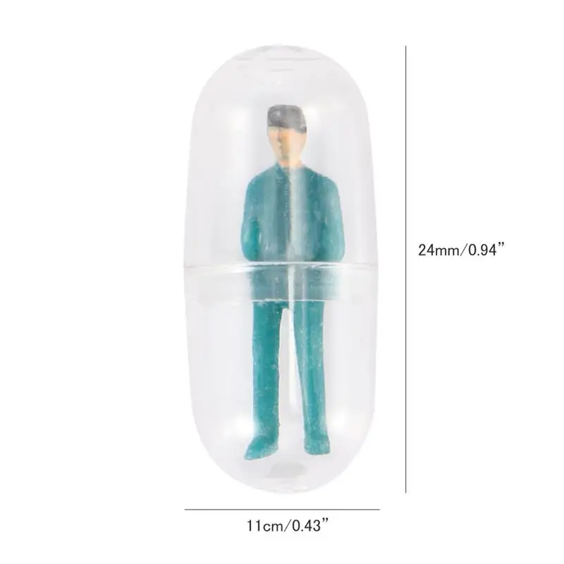 50Pcs Transparent Capsule Shell Plastic Pill Container Medince Pill Cases Bottle Splitters Capsule Figurines DIY Accessories