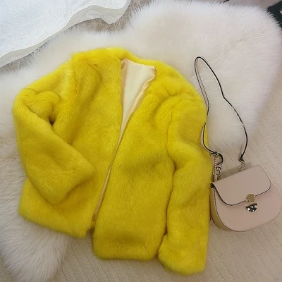 New Style High-end Fashion Women Faux Fur Coat S67