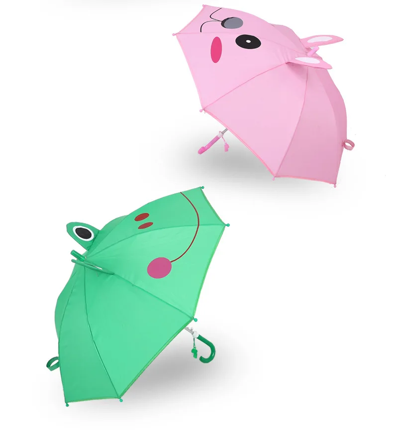 4.Cute Cartoon Children Umbrella Animation Creative Long-handled 3D Ear Modeling Kids Umbrella for Boys Girls