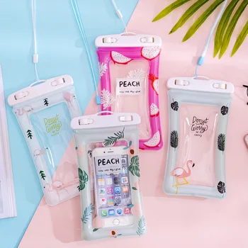 

Outdoor Mobile Phone Waterproof Bag Cartoon Flamingo Swimming Diving Touch Screen Hanging Neck Waterproof Cases