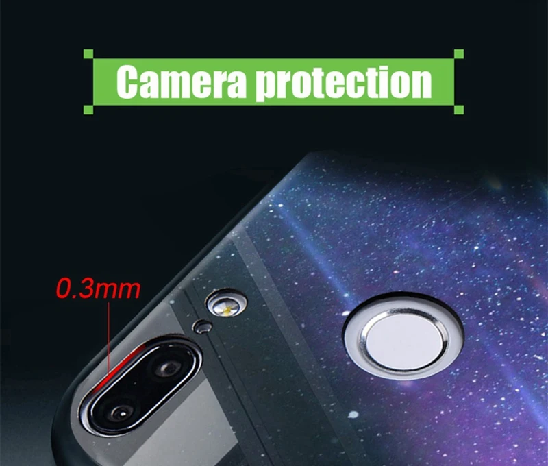 Hisomone Luminous Cover Case For Huawei Honor 7C 7A Luxury Glass Silicone Phone Case For Honor 7A 7C Pro Animal Space Back Cover