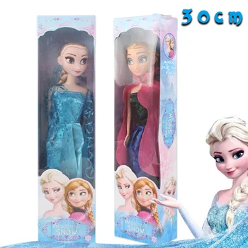 

30cm Original box High Quality Anna And Elsa Boneca Elsa Doll Fever 2 Princess Clothes For Dolls figures Girls Toys Children