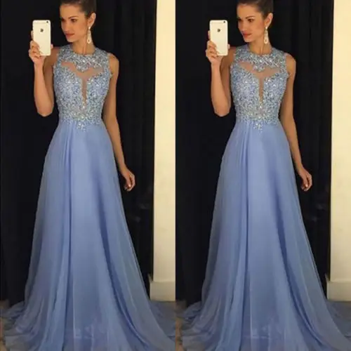 

Women Long Formal Dress Party Sleeveless Ball Gown Dress Elegant Fashion Summer