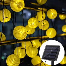 Лампа на солнечной батарее светодиодная Фонари строка огни мяч 10/20 светодиодный гирлянда на солнечной батарее уличная гирлянда Рождество освещение для украшения сада