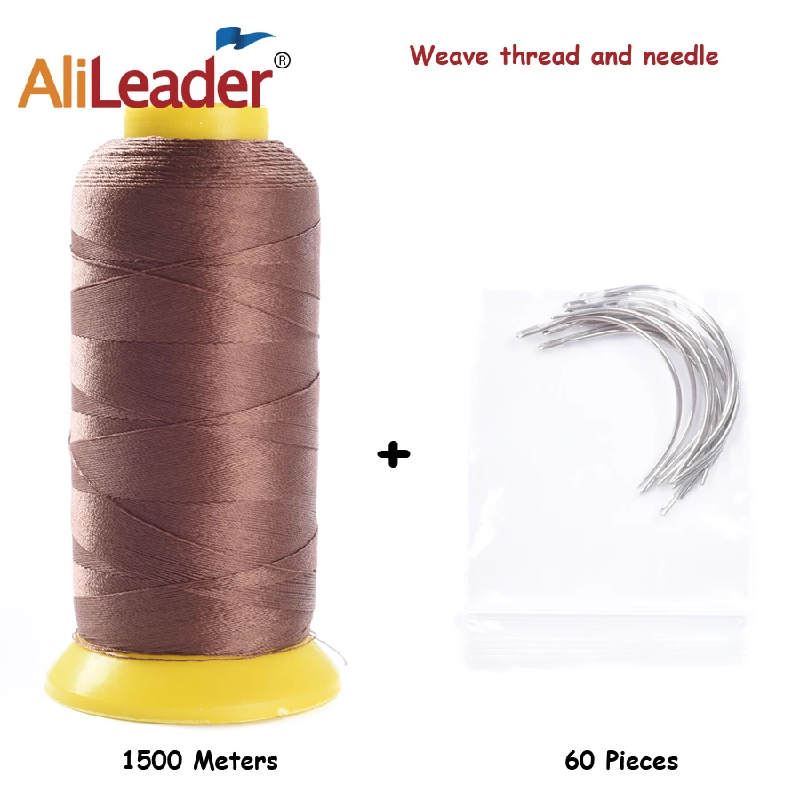 Alileader 1 Roll Hair Thread And 60Pcs Curved Needle Popular Hair