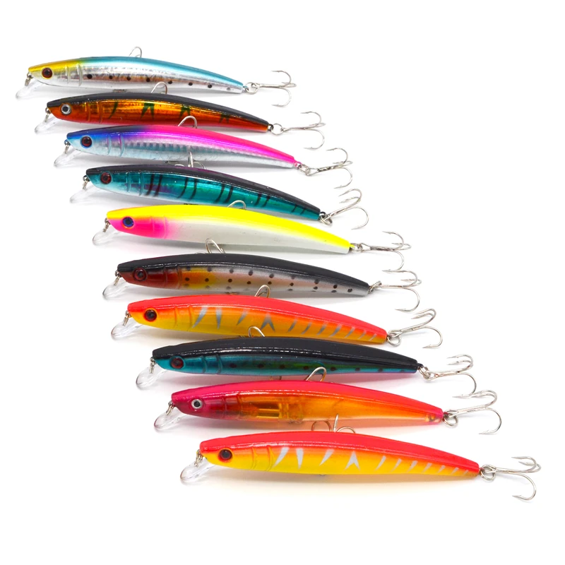 

10 pcs/lot 11.5cm 11.1g High Artificial Baits Fishing Lure Minnow Pesca Minnow Lures Bait Swimbait Crankbait 3D Fish Eyes