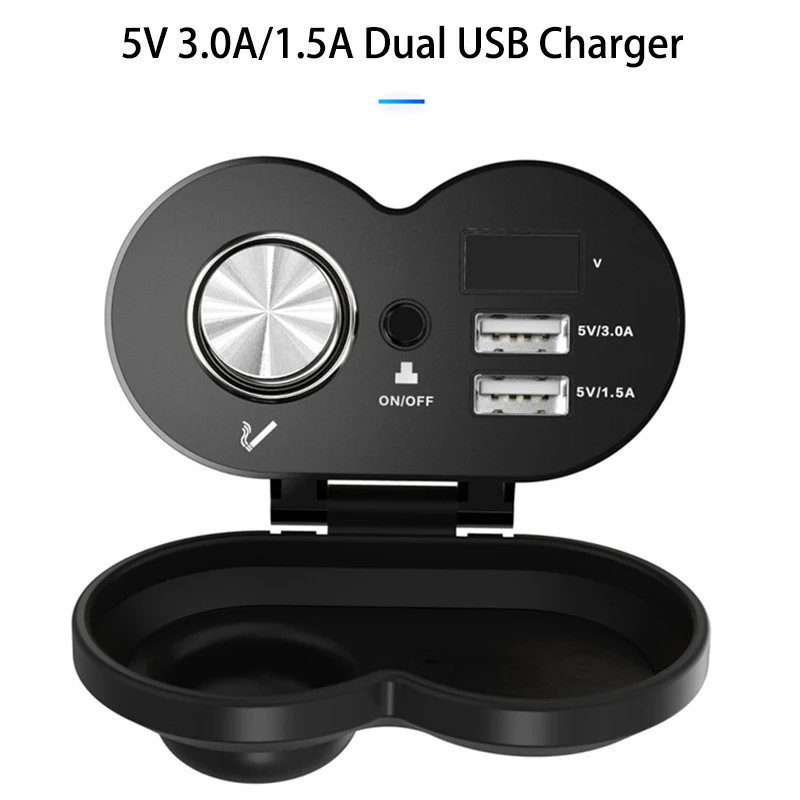 QC 3,0 Быстрая зарядка 5 в 3.0A/1.5A двойной USB прикуриватель для мотоцикла USB зарядное устройство с Вольтметр Отображение времени с вкл/выкл Swith