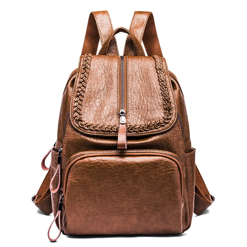 

Genuine Leather Backpack Women Bag Leather 2019 Vintage Backpacks Female Back Pack Casual School Bags travel vintage new C498