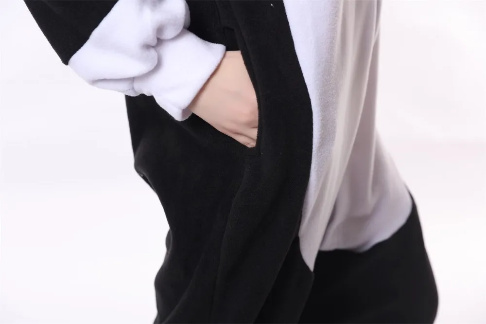 HKSNG животных Для Взрослых Черная Кошка Kigurumi пижамы для всей семьи с героями